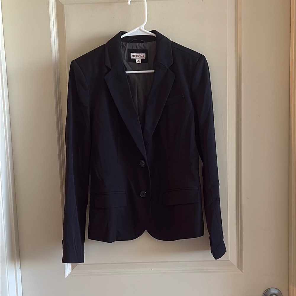 Merona Black Blazer Suit Jacket Tailored
